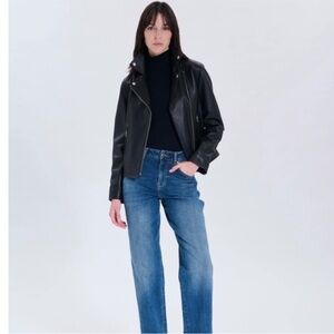 ZAPA PARIS Perfecto 100% Lamb Leather Grey Hancore Moto Jacket France Sz 36 US 4